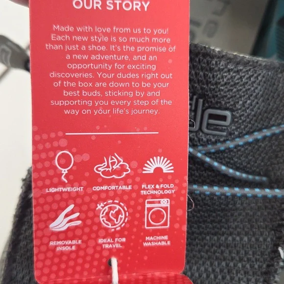 Hey Dude Charcoal and Teal Loafers NWT - Picture 9 of 15